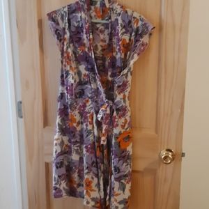 Silk Anthropologie Wrap floral Dress
